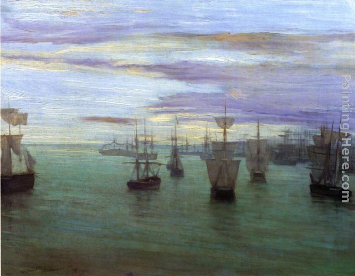 Crepuscule in Flesh Colour and Green Valparaiso painting - James Abbott McNeill Whistler Crepuscule in Flesh Colour and Green Valparaiso art painting